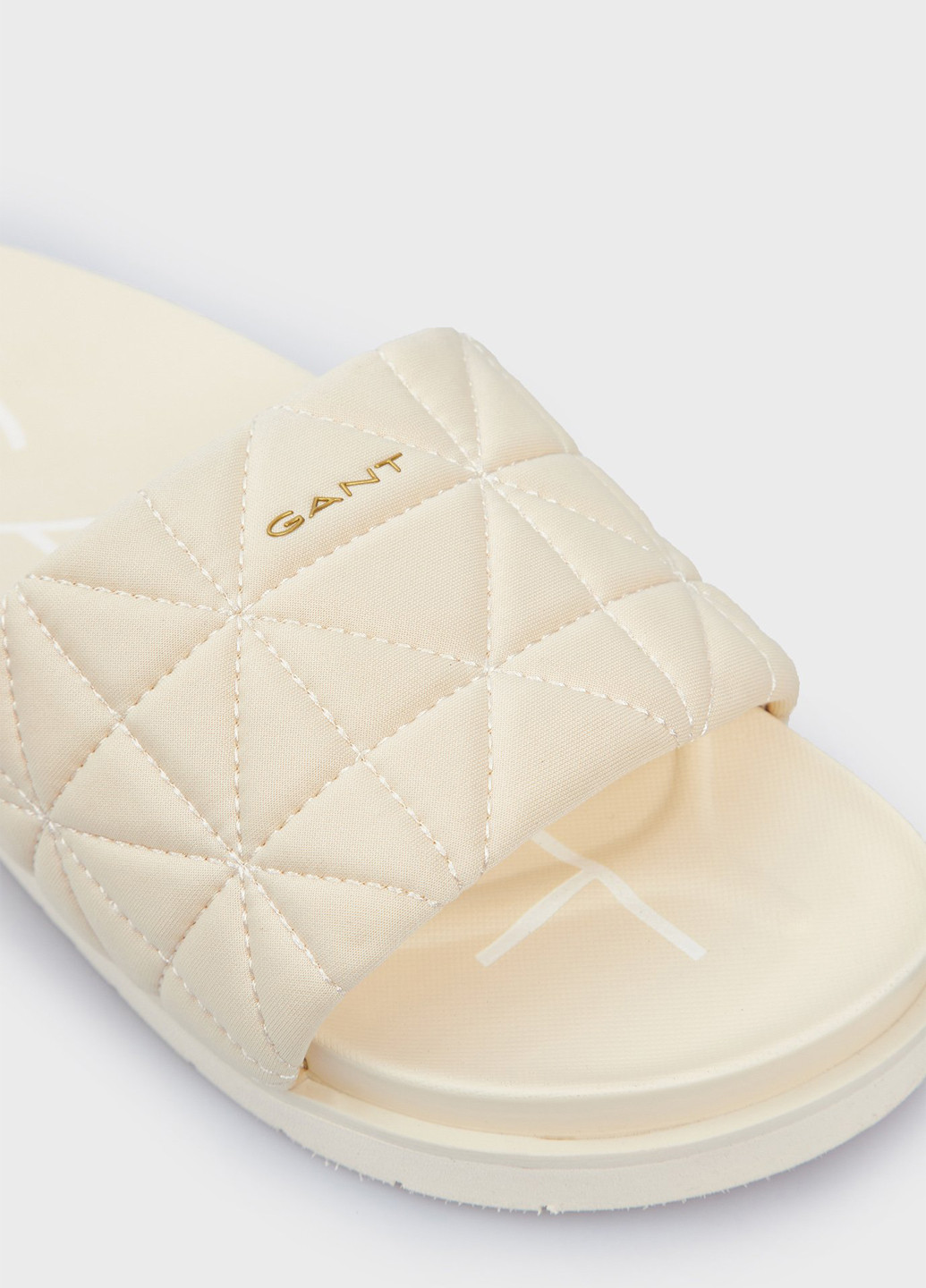 Айвори шлепанцы Gant с логотипом