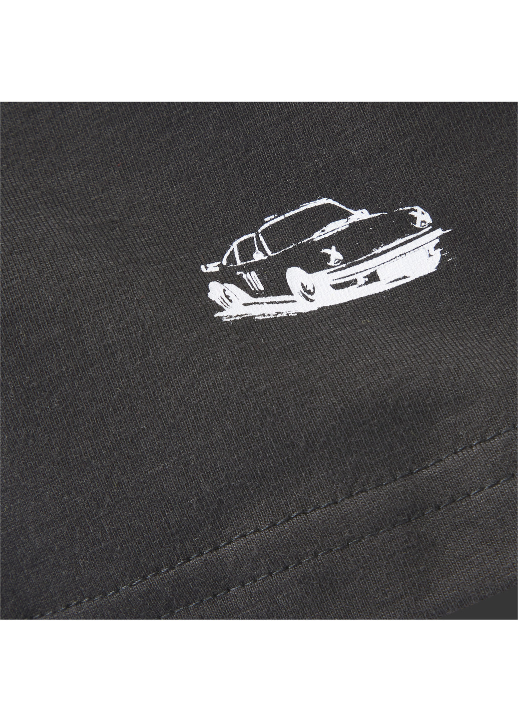 Футболка Porsche Legacy Logo Men's Tee Puma однотонна чорна спортивна бавовна, поліестер