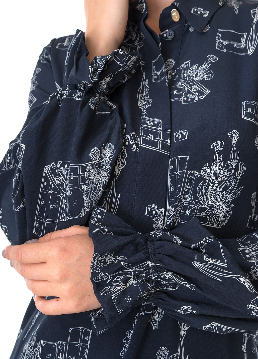 Синя кежуал сукня Trussardi Jeans з абстрактним візерунком