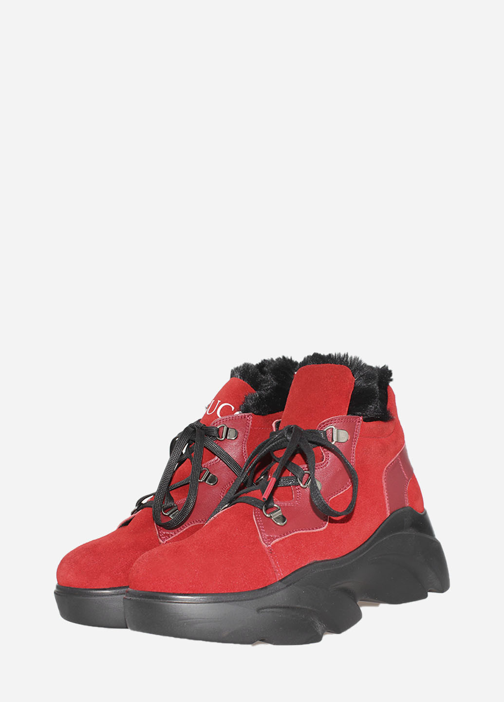 Зимние ботинки re2533-11 красный El passo из натуральной замши