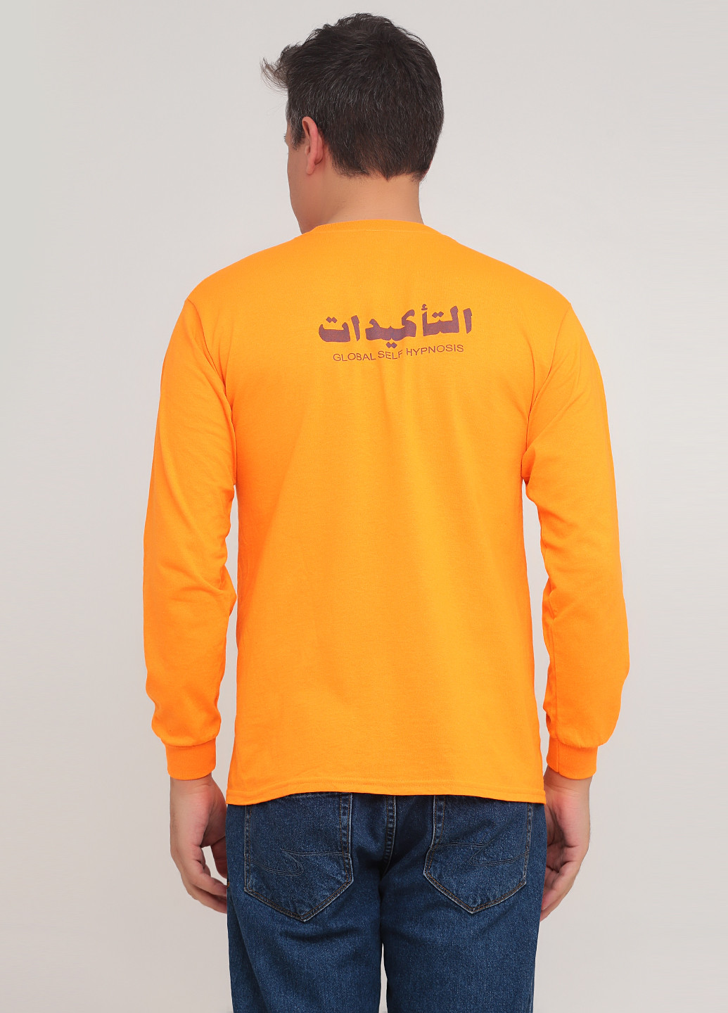 Оранжевый демисезонный кэжуал лонгслив Gildan с рисунком
