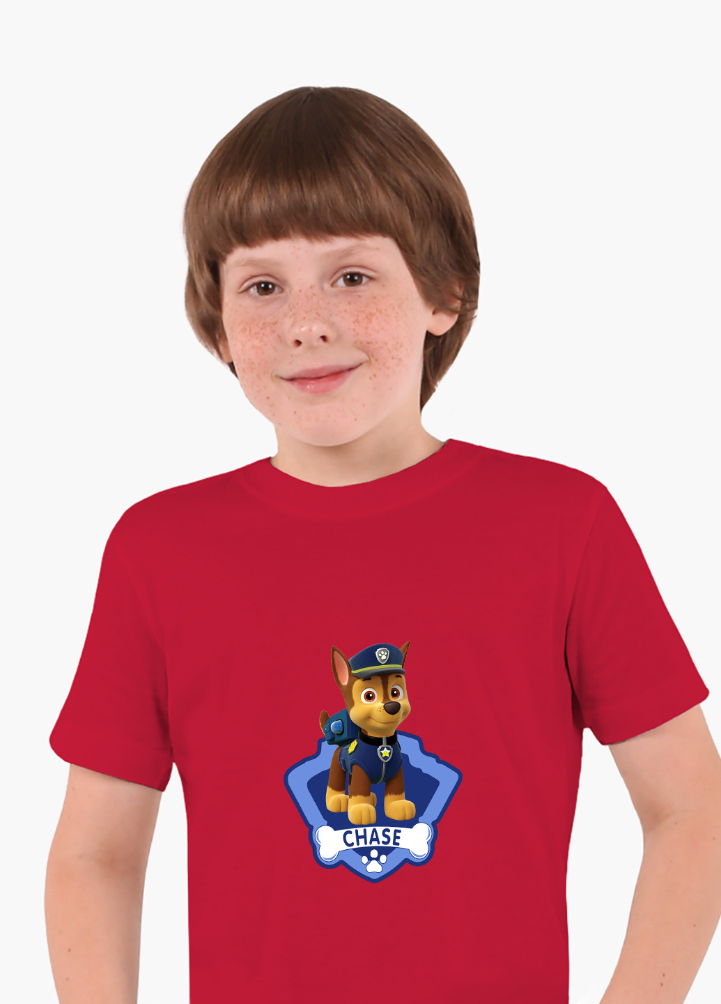 Красная демисезонная футболка детская щенячий патруль (paw patrol)(9224-1610) MobiPrint