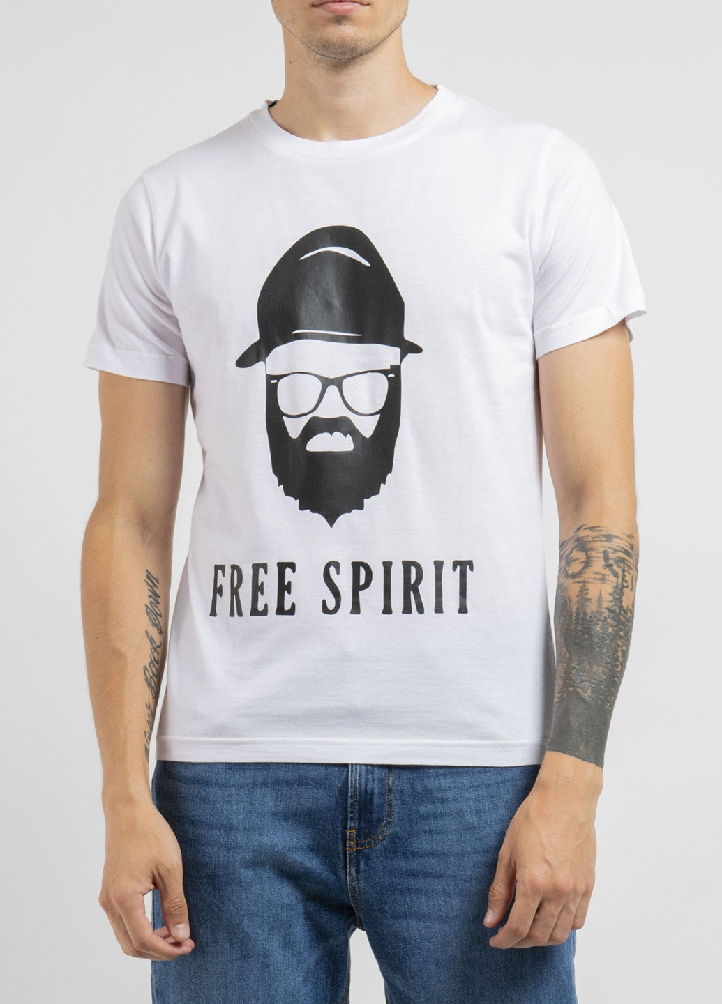 Белая белая футболка с принтом free spirit Ko Samui