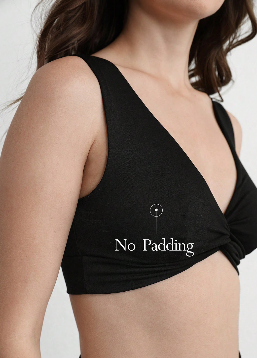 Чорний топ бюстгальтер SHEIN без кісточок віскоза