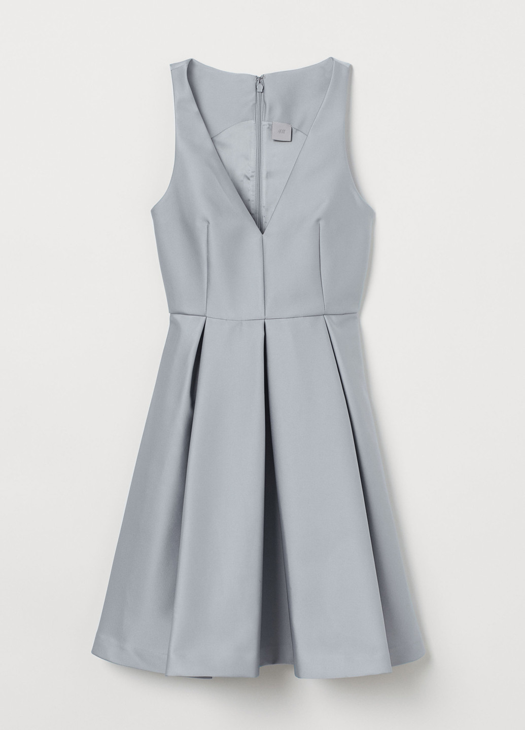 Світло-сіра коктейльна сукня кльош H&M однотонна