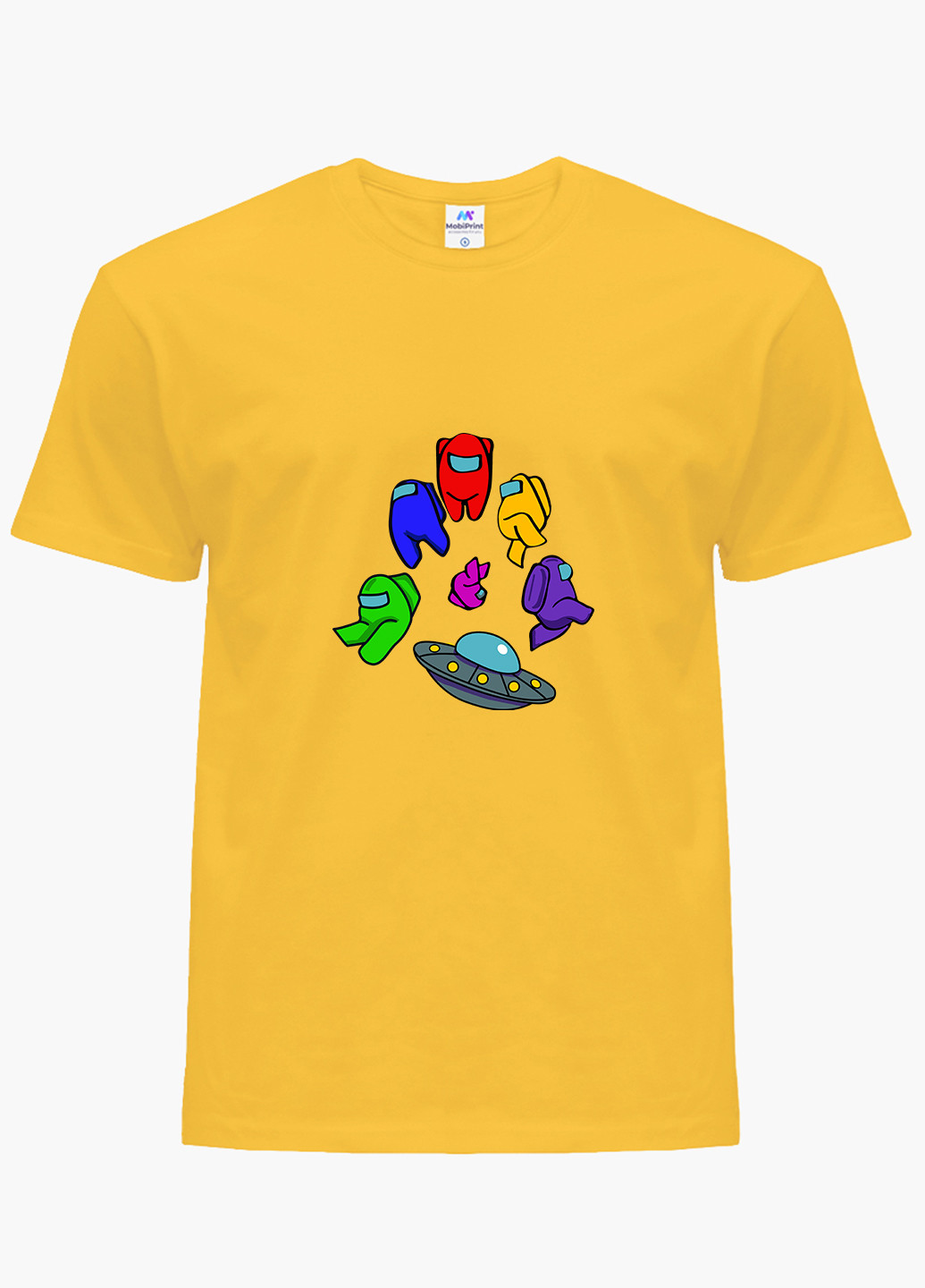 Желтая демисезонная футболка детская амонг ас (among us)(9224-2585) MobiPrint
