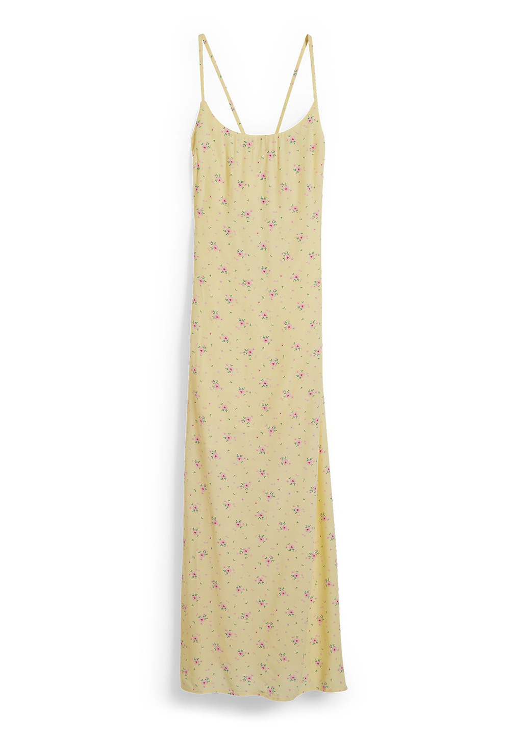 Жовтий кежуал сукня сукня-комбінація C&A з квітковим принтом