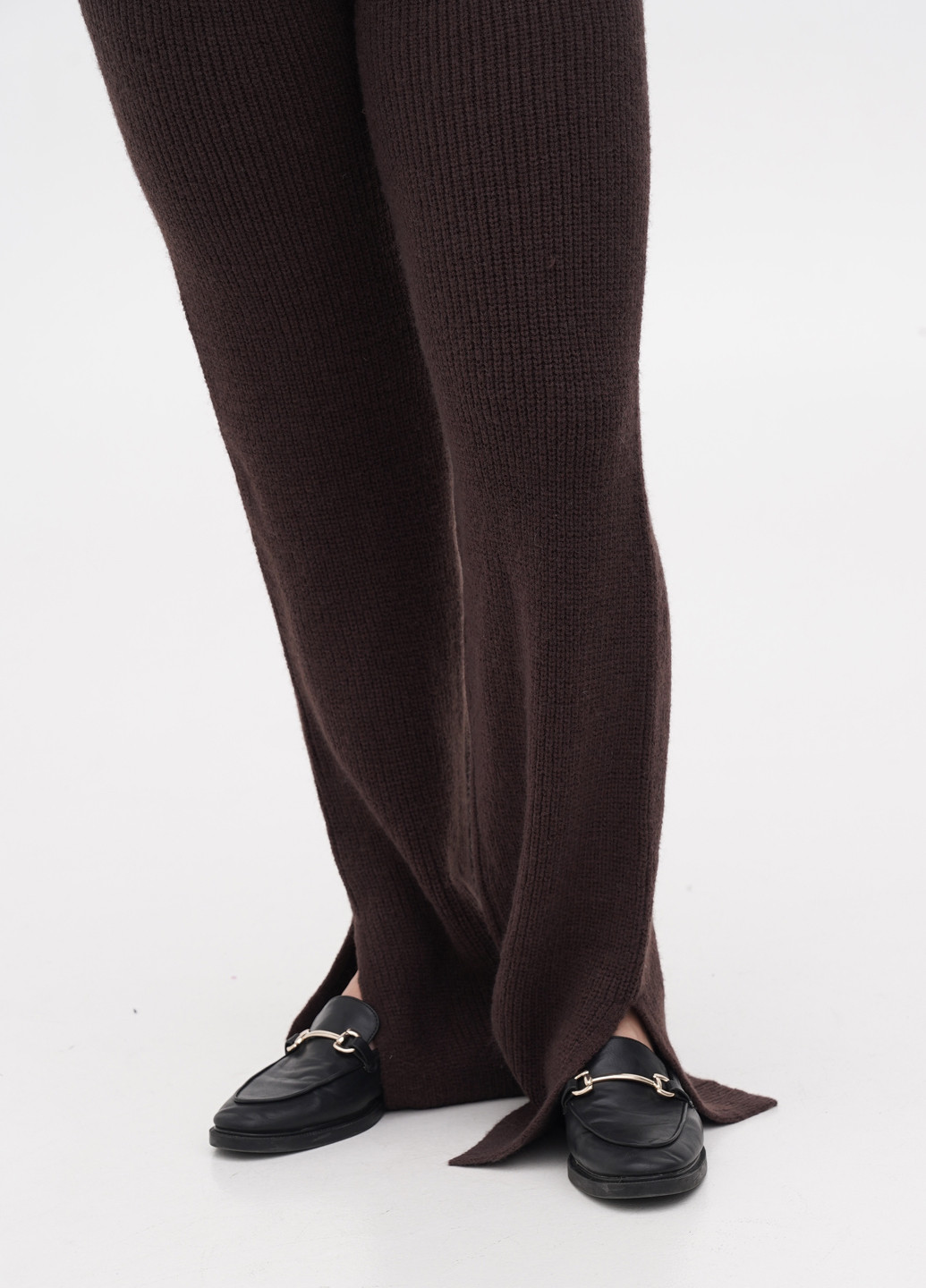 Темно-коричневые кэжуал зимние прямые брюки MissPap