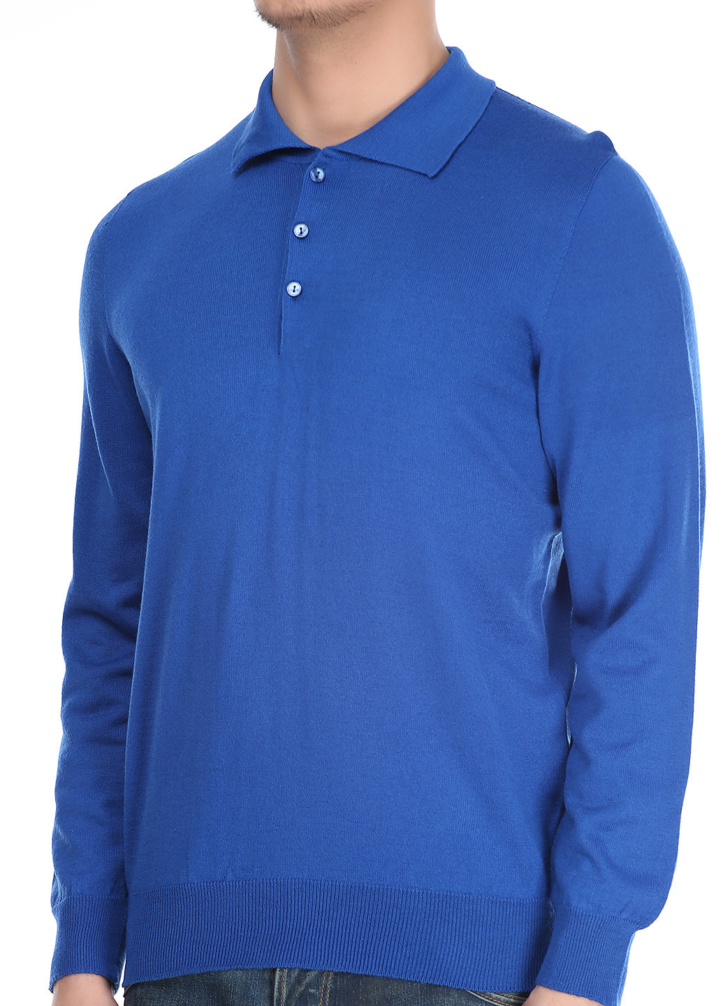 Синяя футболка-поло для мужчин Van Cliff однотонная