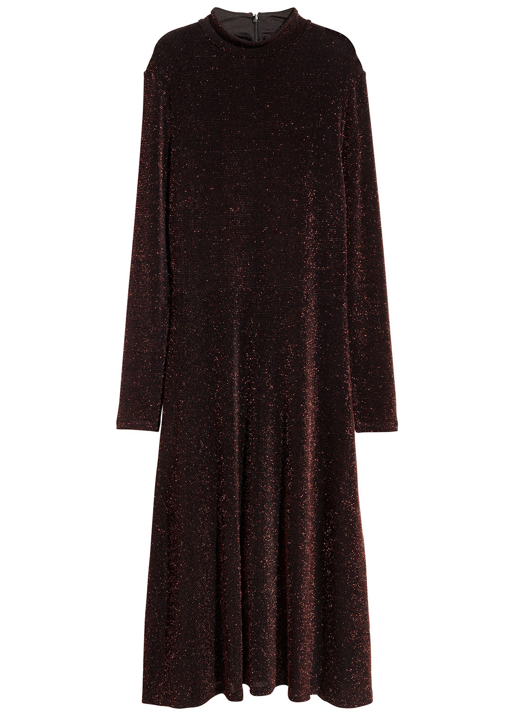 Темно-фиолетовое вечернее платье платье-водолазка H&M с узором «перец с солью»