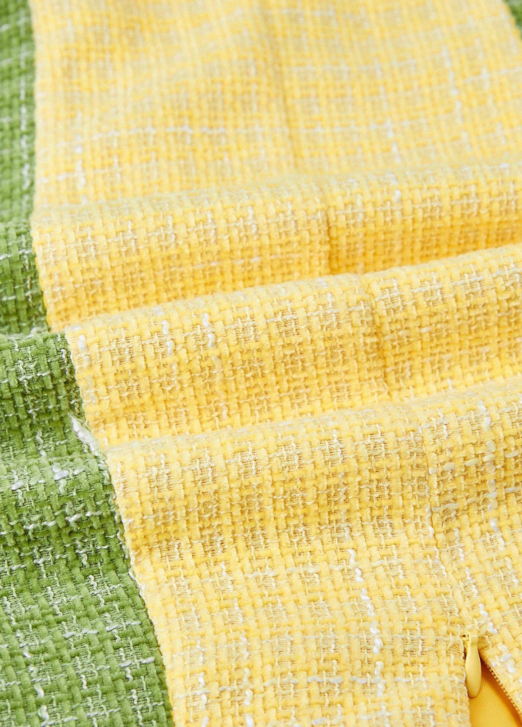 Желтое кэжуал платье футляр SHEIN колор блок