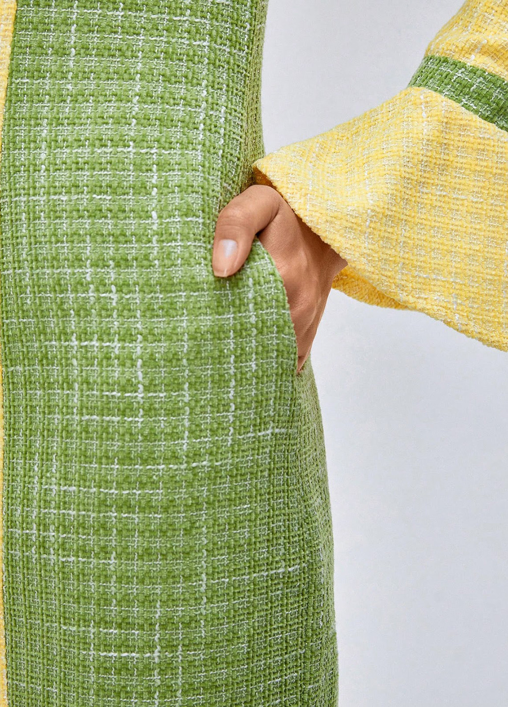 Желтое кэжуал платье футляр SHEIN колор блок