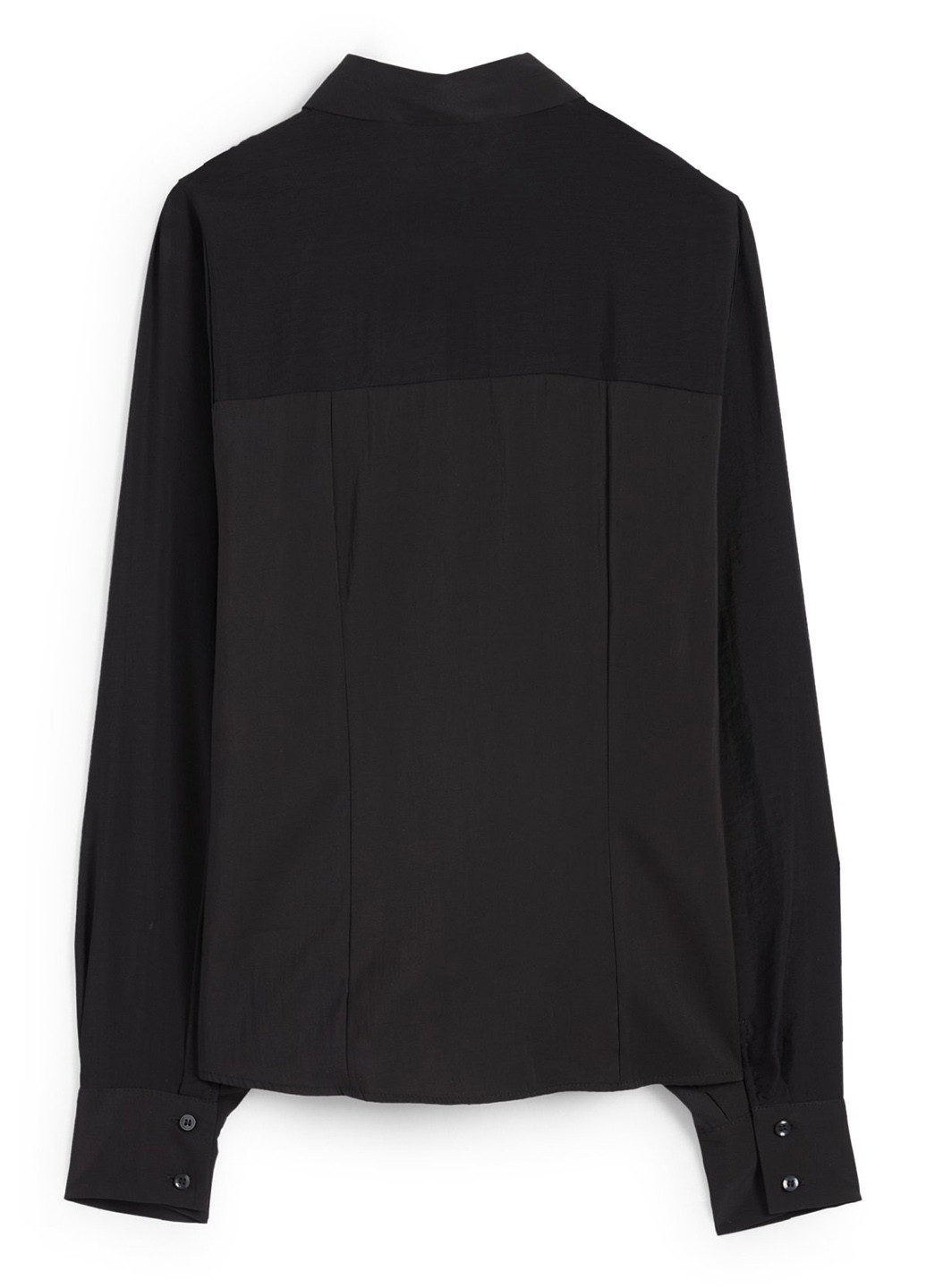 Черная кэжуал рубашка однотонная C&A