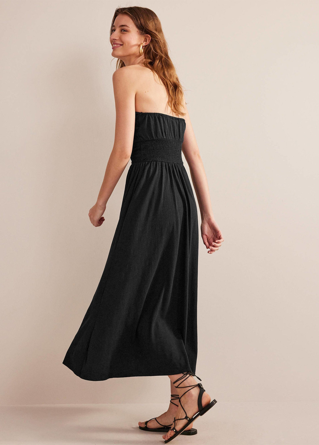 Чорна кежуал сукня бандо, кльош Boden однотонна