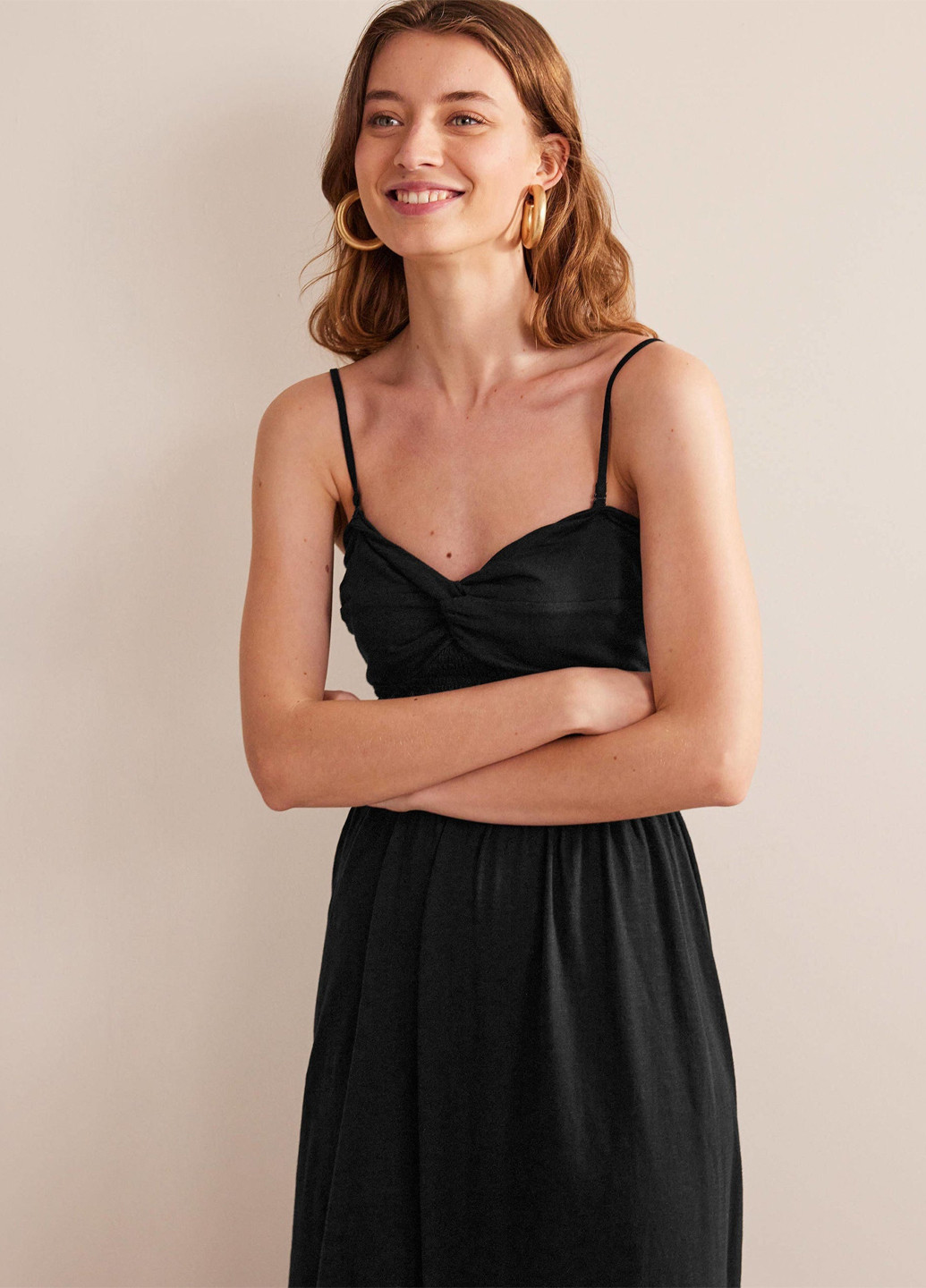 Чорна кежуал сукня бандо, кльош Boden однотонна