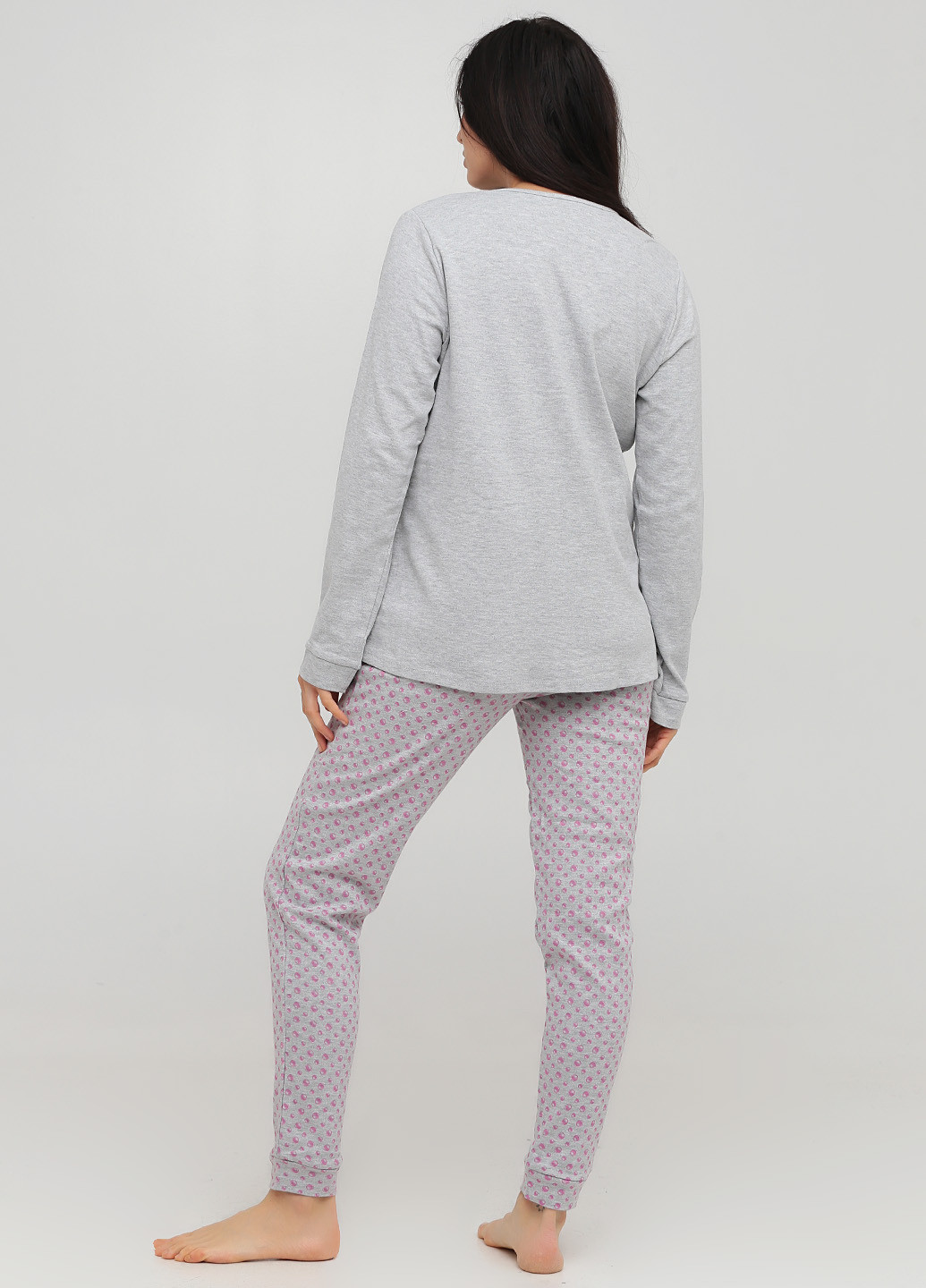 Светло-серая всесезон пижама (лонгслив, брюки) лонгслив + брюки SieLei