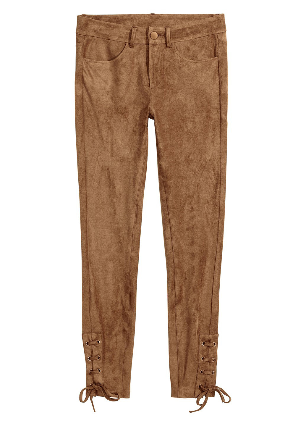 Коричневые кэжуал демисезонные зауженные брюки H&M