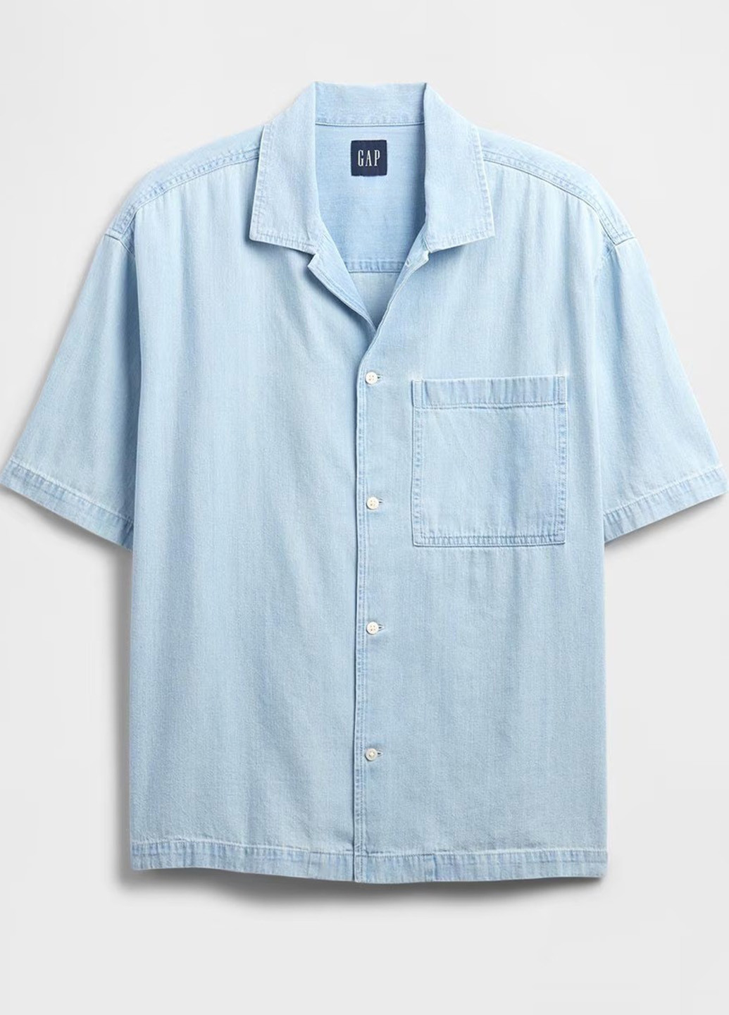 Голубой джинсовая рубашка однотонная Gap