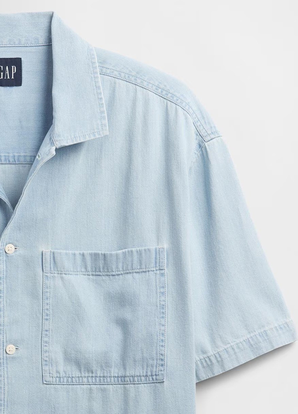 Голубой джинсовая рубашка однотонная Gap
