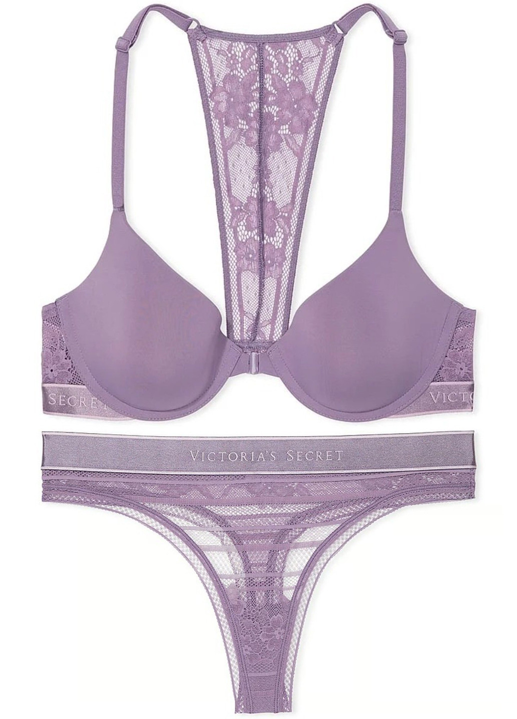 Бузковий демісезонний комплект (бюстгальтер, трусики) Victoria's Secret