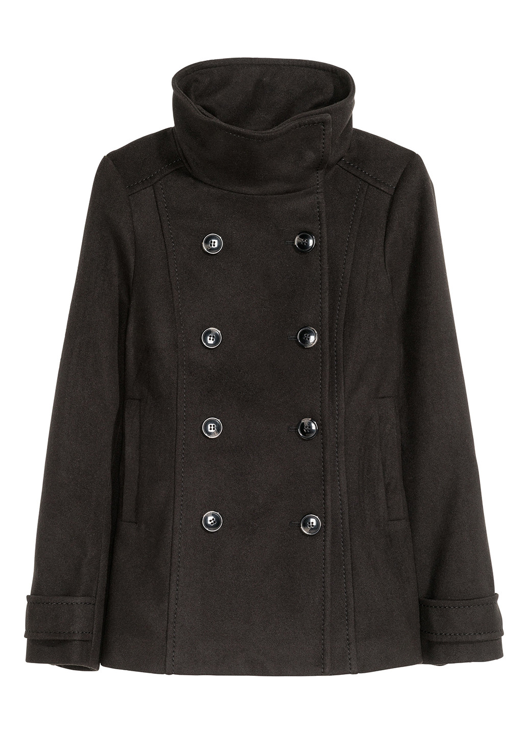Черное Кэжуал пальто H&M однотонное