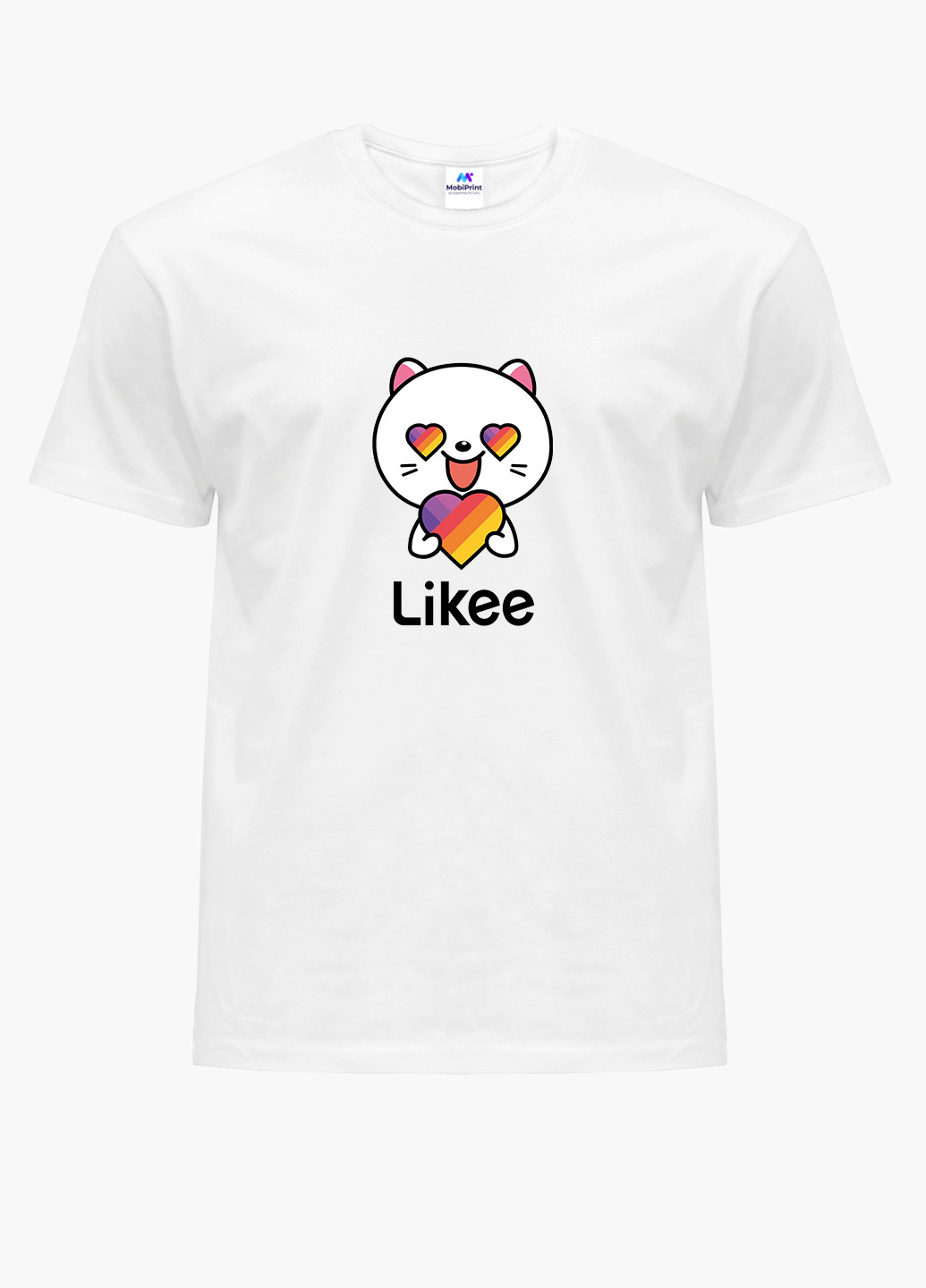Белая демисезонная футболка детская лайк котик (likee cat) белый (9224-1036) 164 см MobiPrint