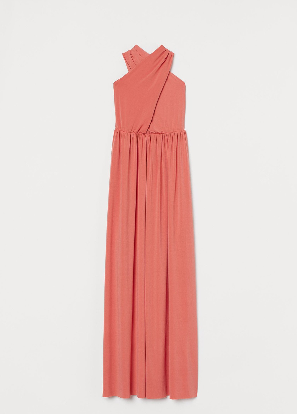 Коралловое кэжуал платье H&M однотонное