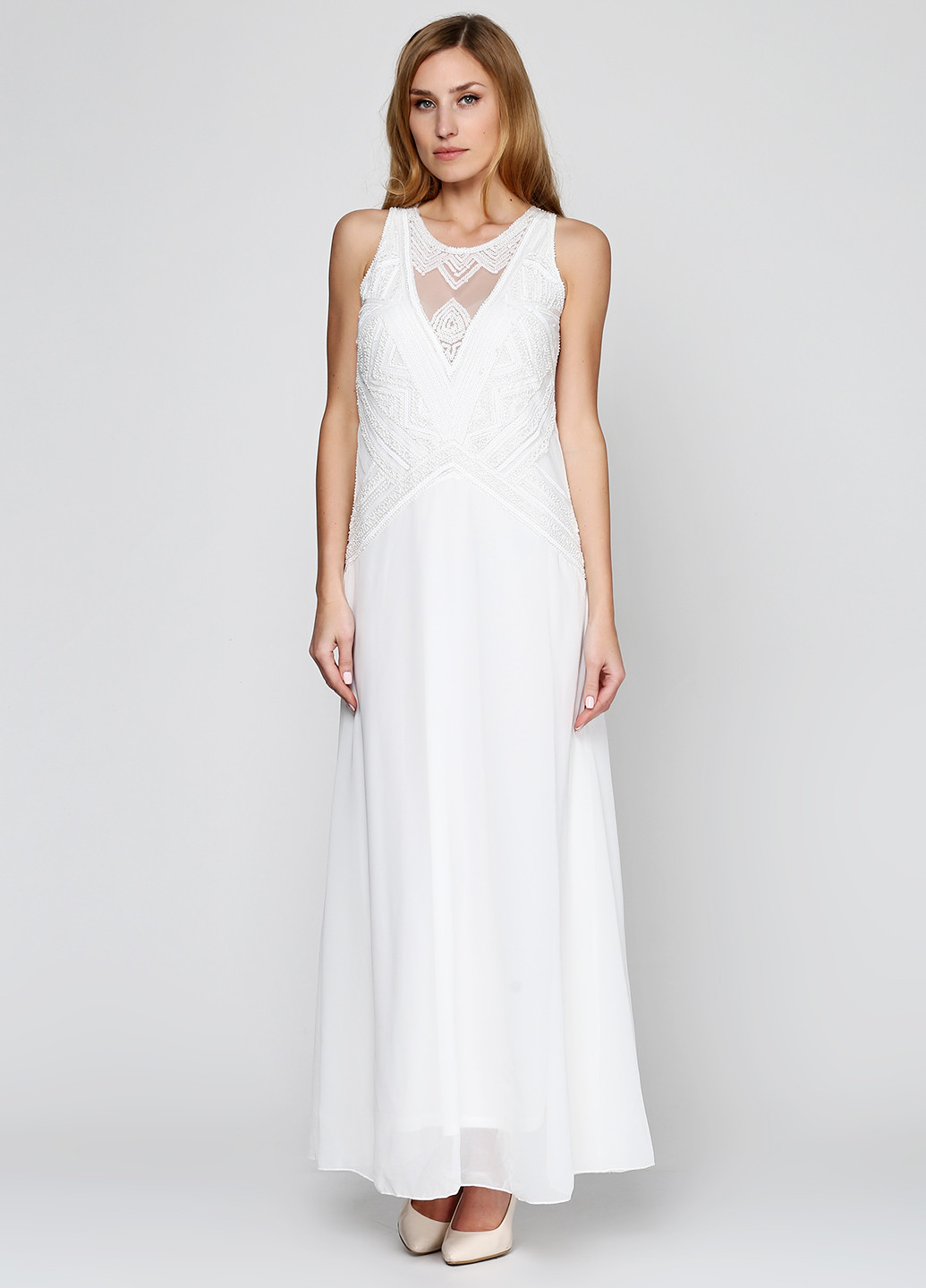 Белое свадебное платье макси Holly Bracken однотонное