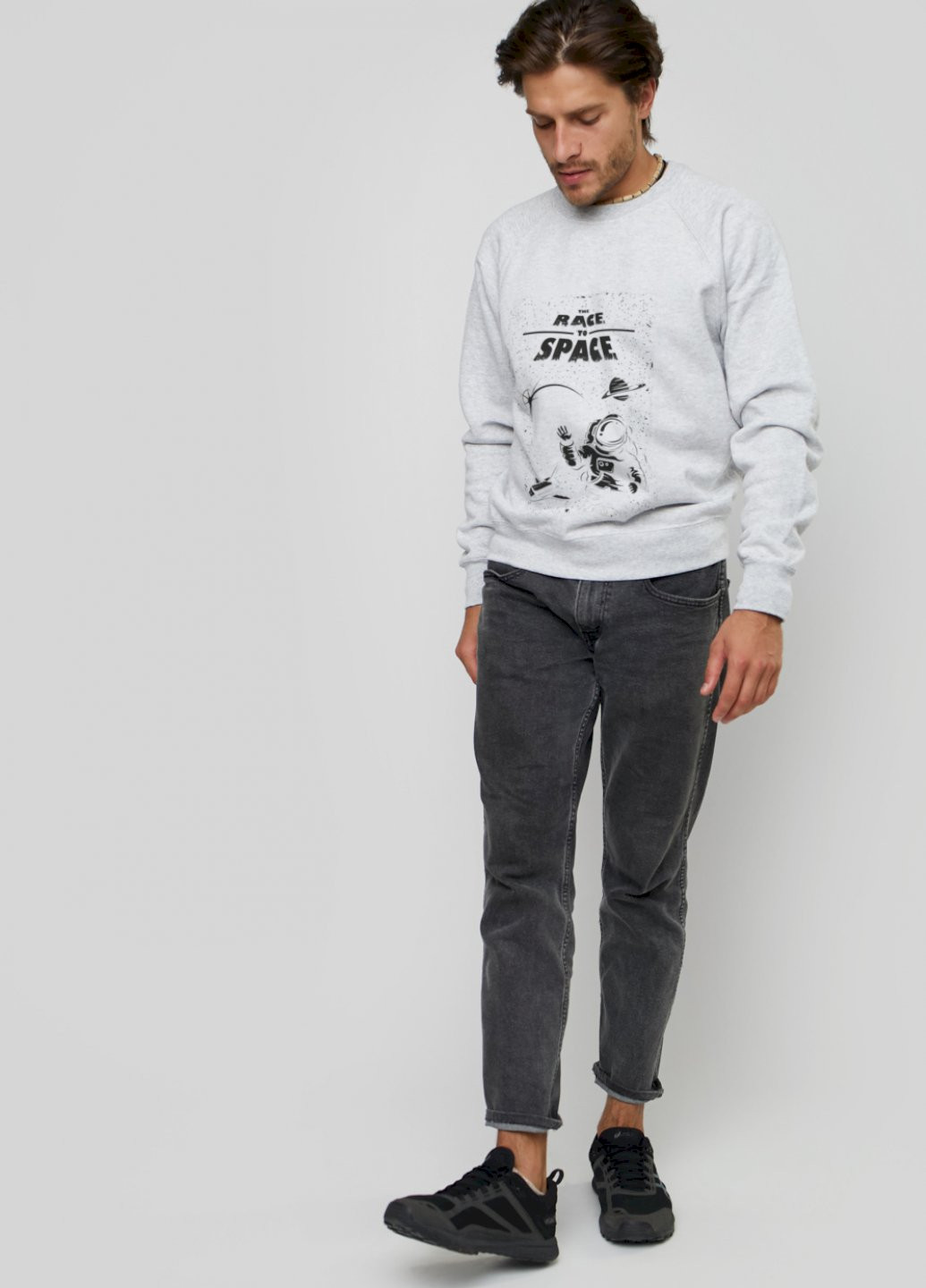 Серый свитшот мужской YAPPI рисунок (251424173)