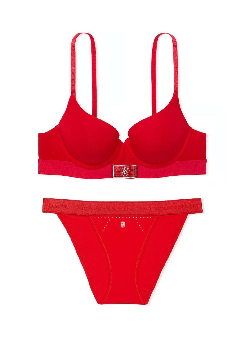 Червоний демісезонний комплект (бюстгальтер, трусики) Victoria's Secret