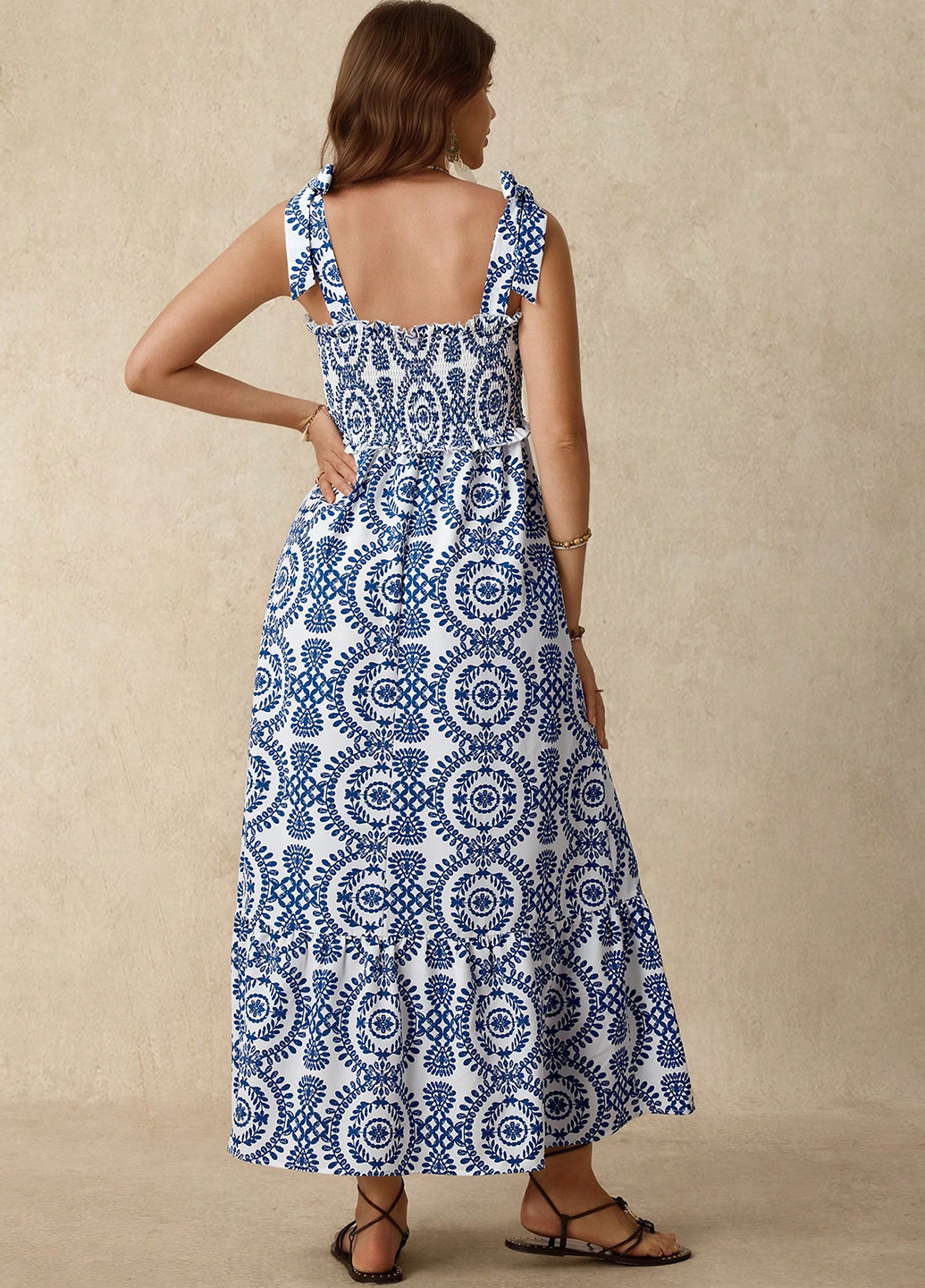 Летний женский сарафан для беременных SHEIN с орнаментом