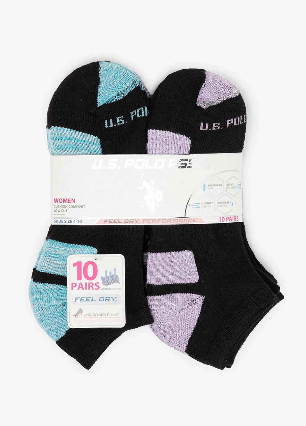Чорні шкарпетки (10 пар) U.S. Polo Assn. колор бблои (348838160)