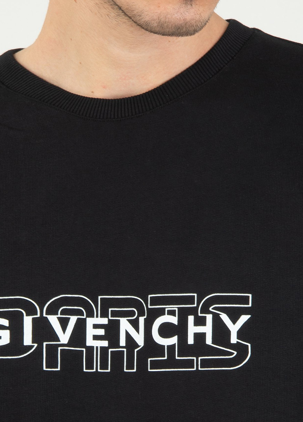 Свитшот Givenchy - крой надпись черный кэжуал - (198324614)