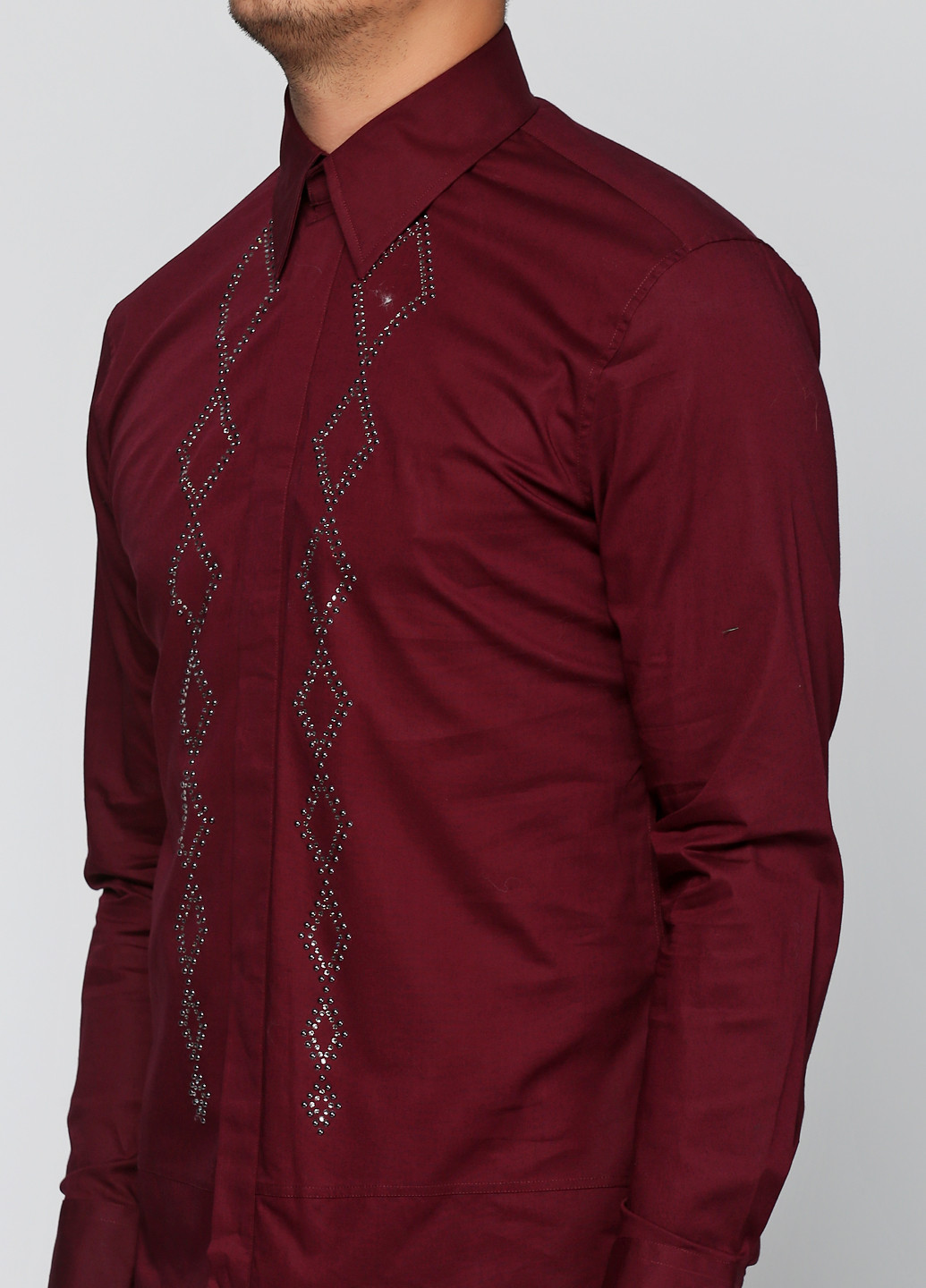 Темно-бордовая кэжуал рубашка однотонная Richmond