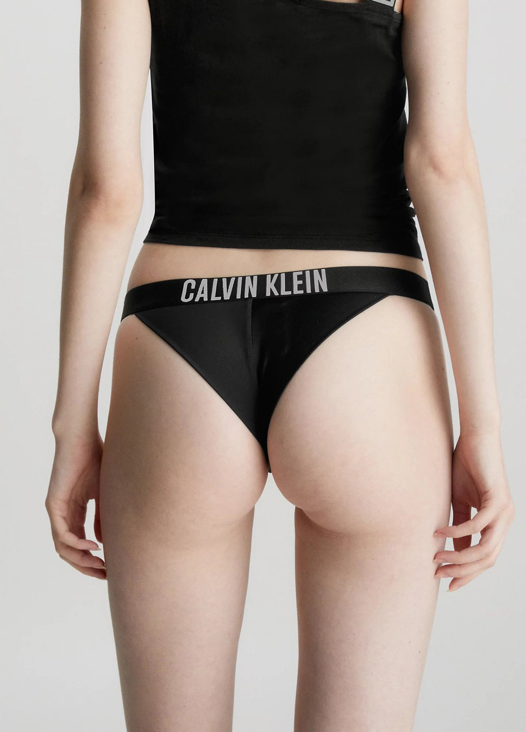 Черные купальные трусики с логотипом Calvin Klein