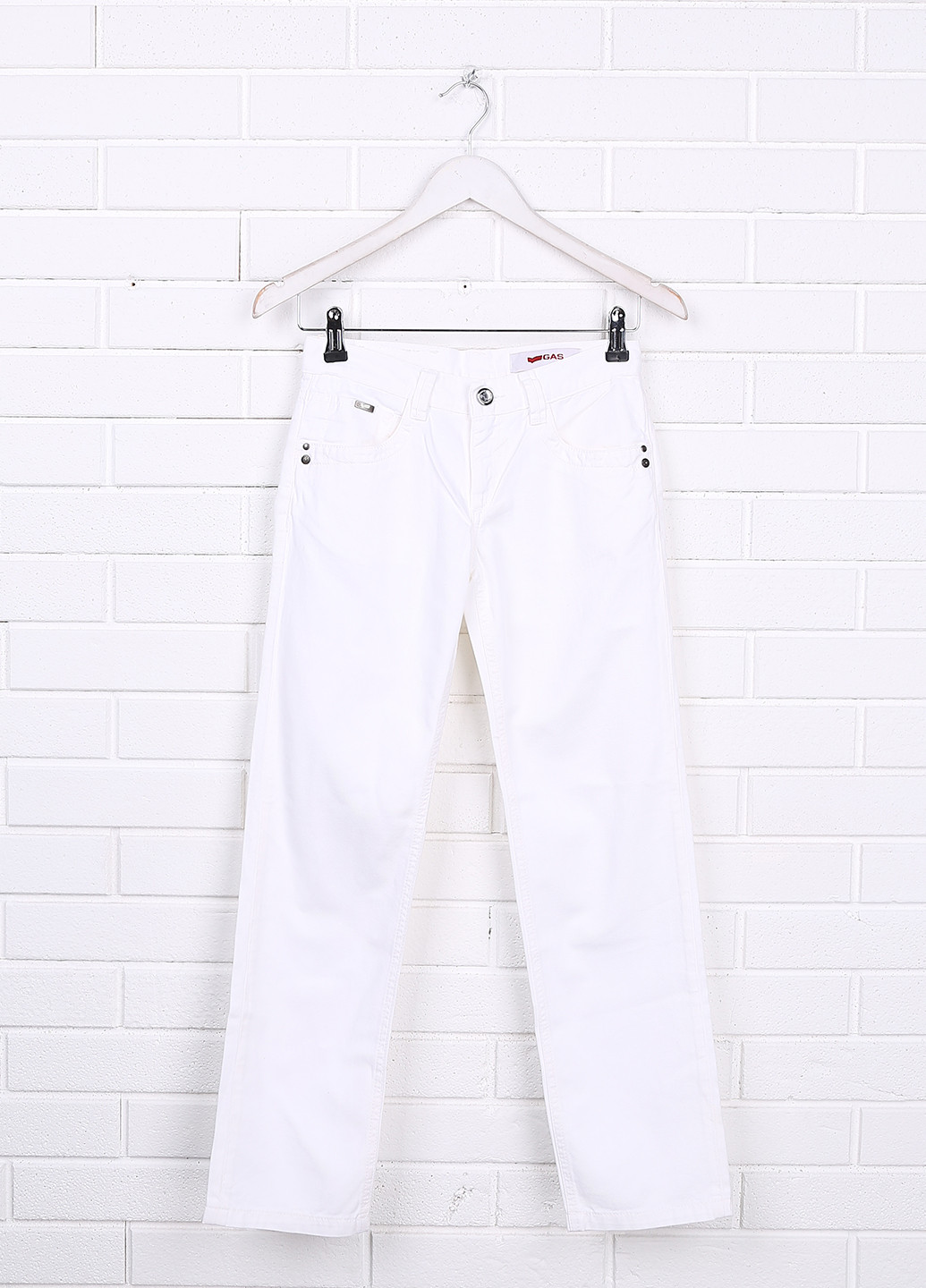 Белые демисезонные со средней талией джинсы Gas