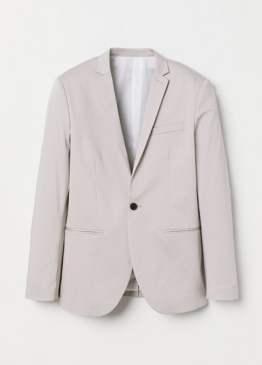 Пиджак H&M с длинным рукавом бежевый кэжуал