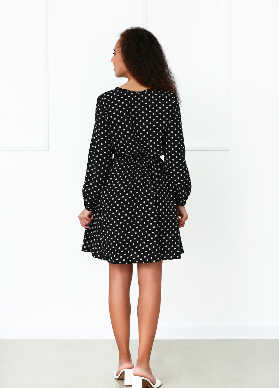 Чорна кежуал сукня Fashion Girl в горошок