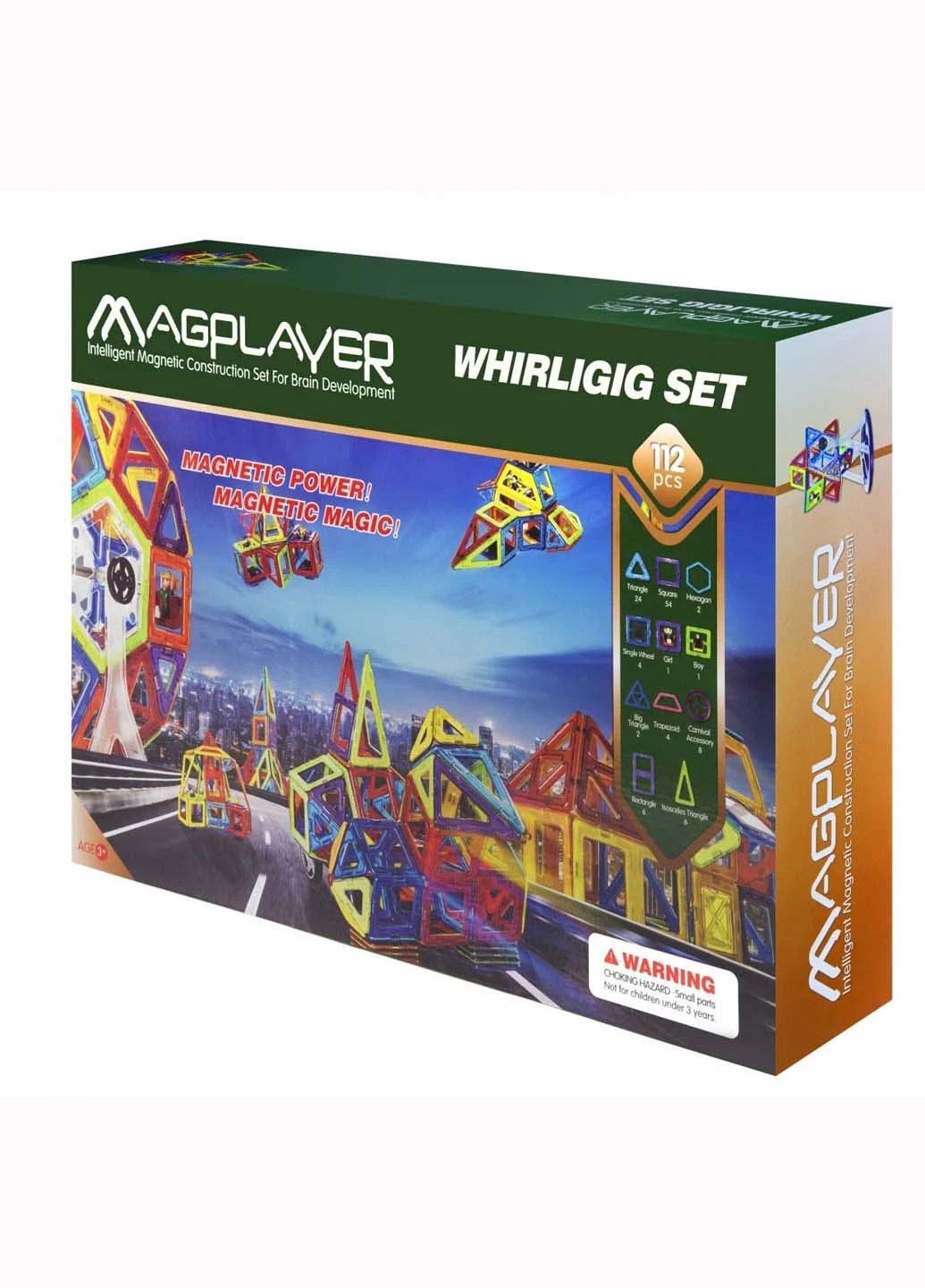 Конструктор MagPlayer Магнитный набор 112 элементов (207383242)