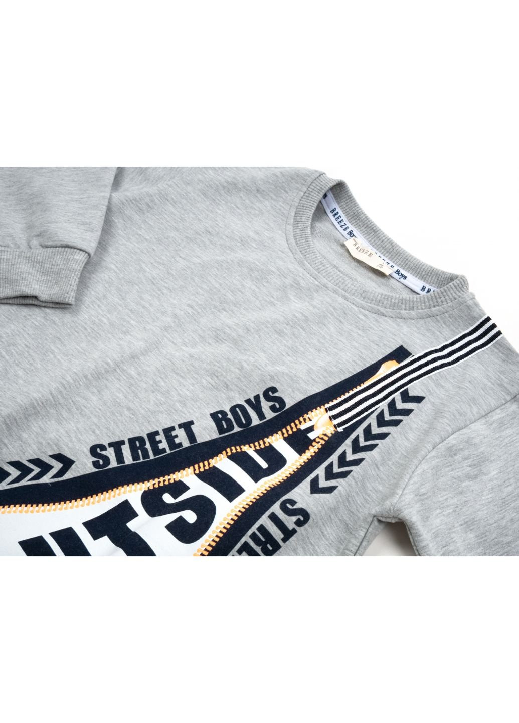 Синий демисезонный спортивный костюм "street boys" (16039-128b-gray) Breeze