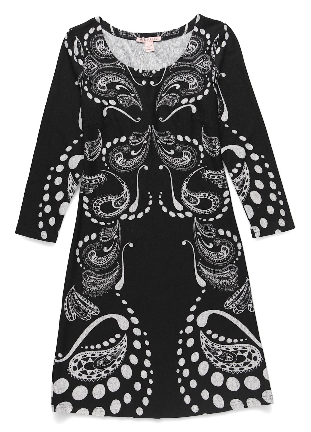 Черно-белое кэжуал платье а-силуэт Anna Field с рисунком