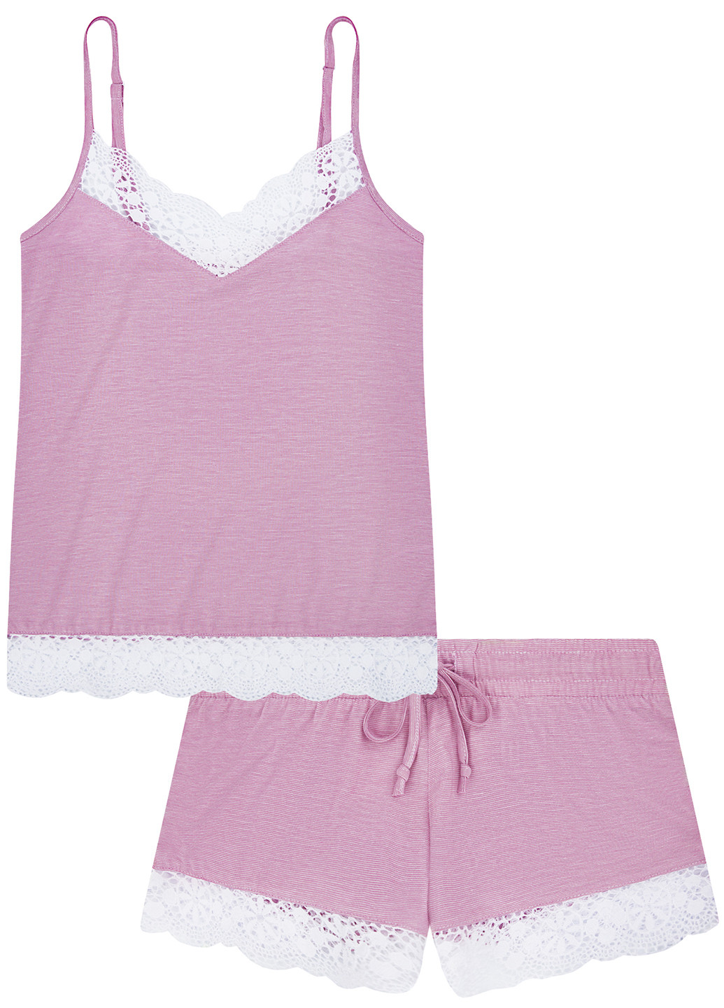 Фиолетовая всесезон пижама (майка, шорты) Oodji