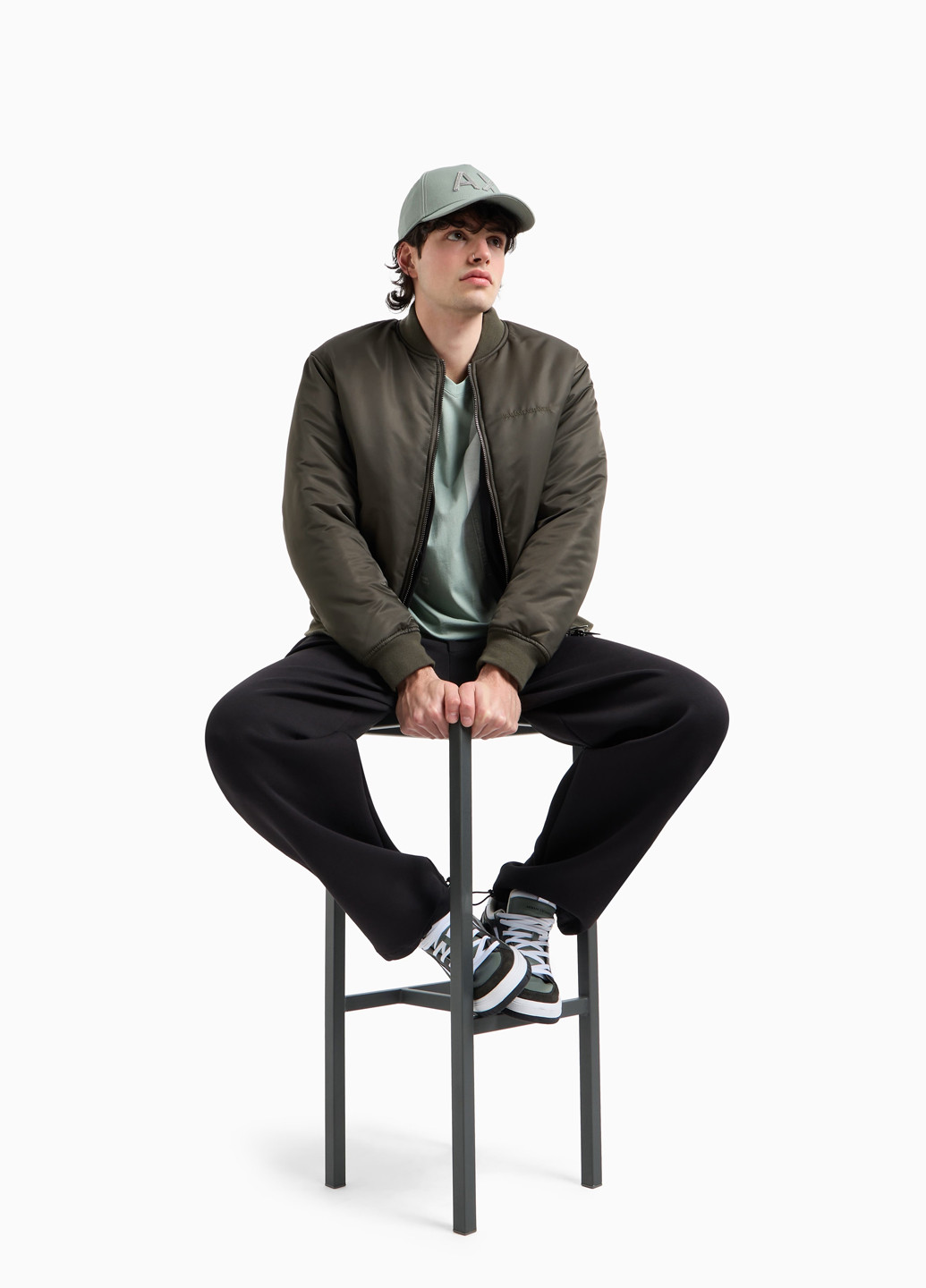 Серо-голубая футболка Armani Exchange