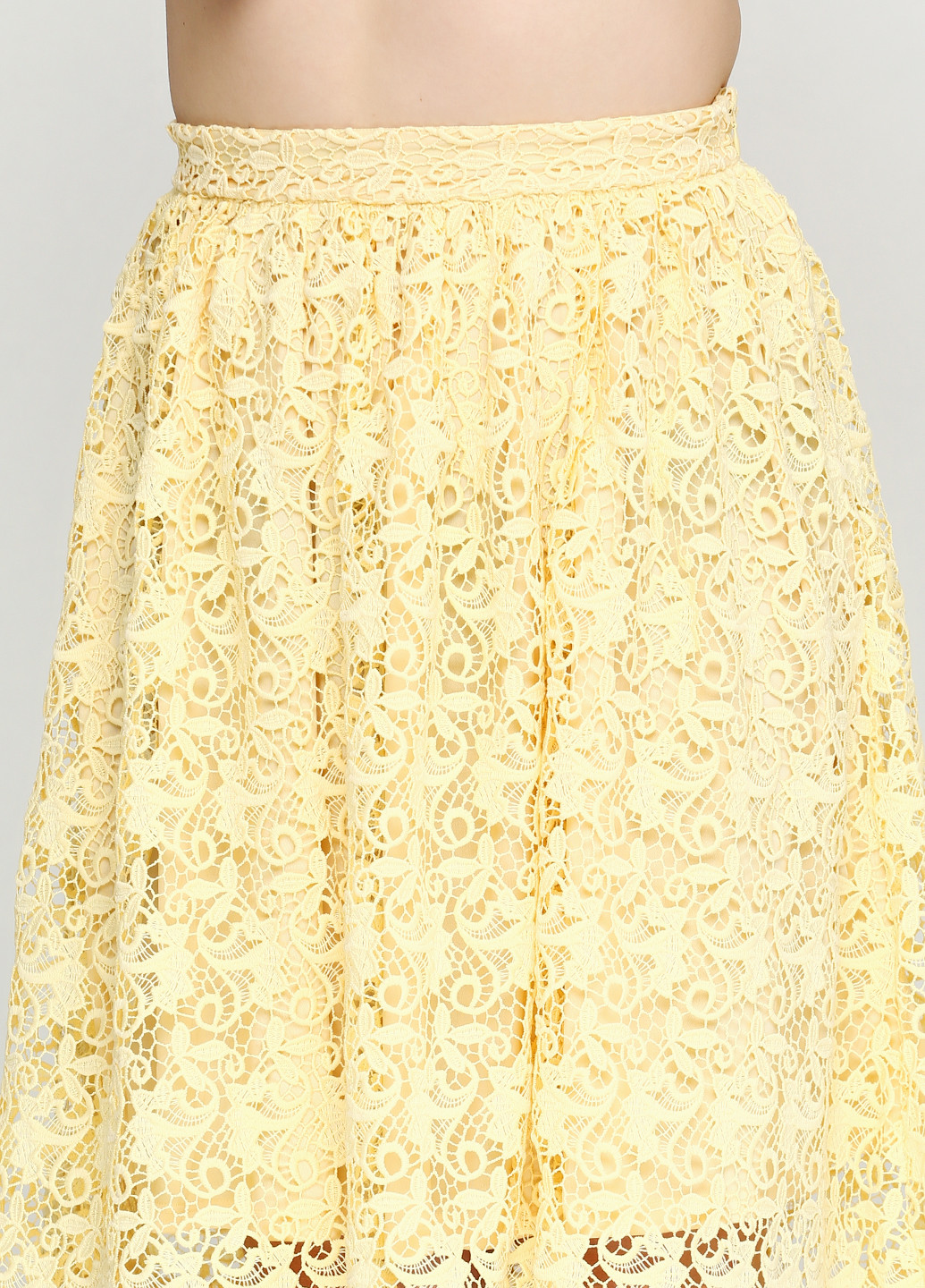 Желтая кэжуал однотонная юбка H&M