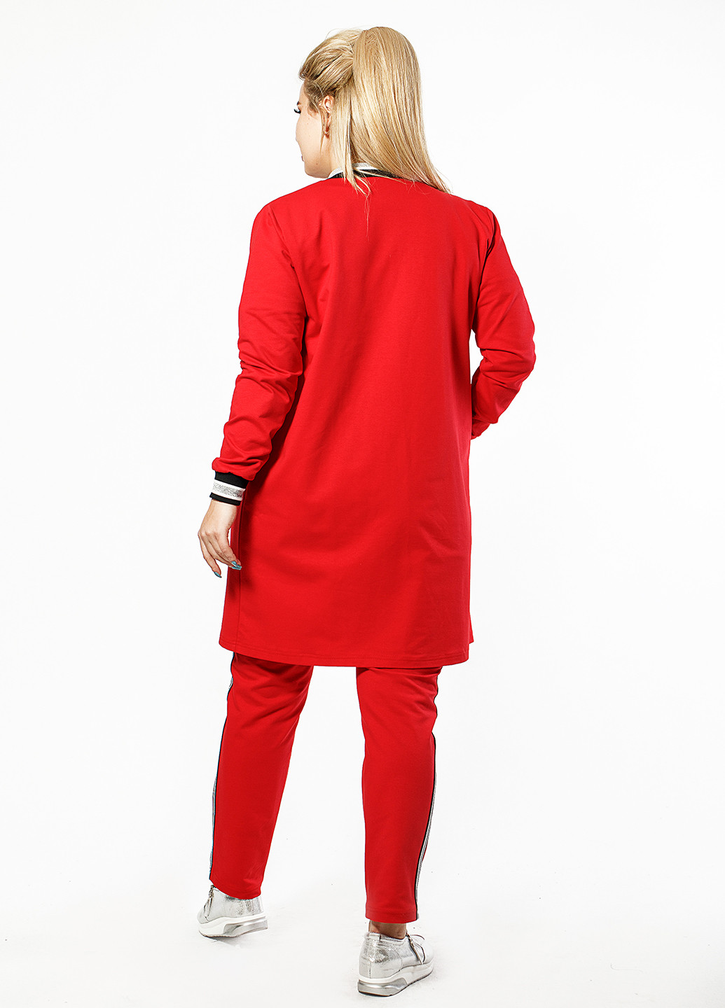Костюм (кофта, футболка, брюки) Primyana тройка полоска красный кэжуал