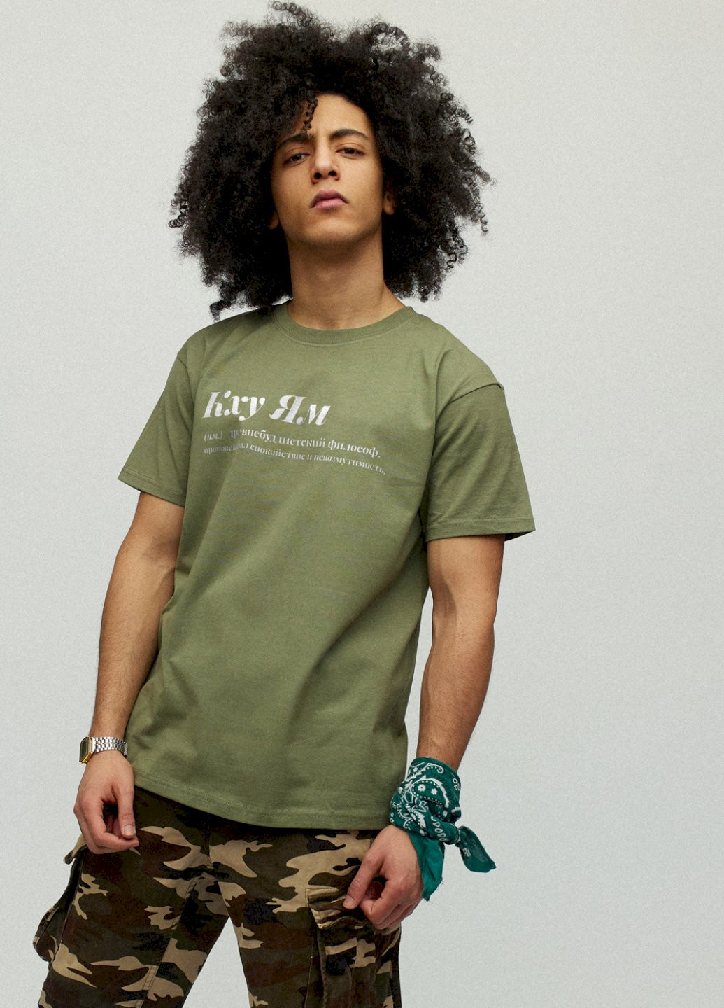 Хаки (оливковая) футболка мужская YAPPI