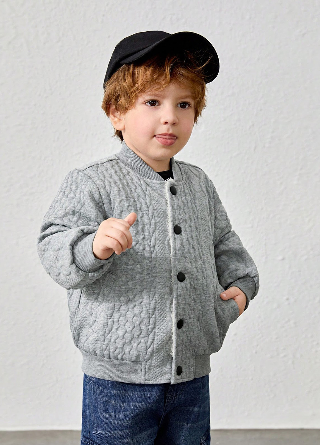 Бомбер SHEIN бейсбольный на кнопках (331110502)