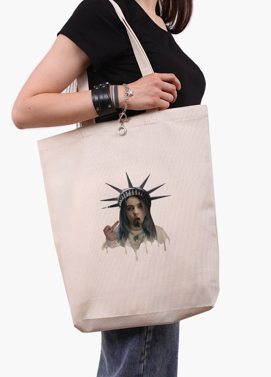 Еко сумка шоппер біла Ренесанс Біллі Айлиш (Renaissance Billie Eilish) (9227-1583-WTD) Еко сумка шоппер біла 41*39*8 см MobiPrint (215943926)