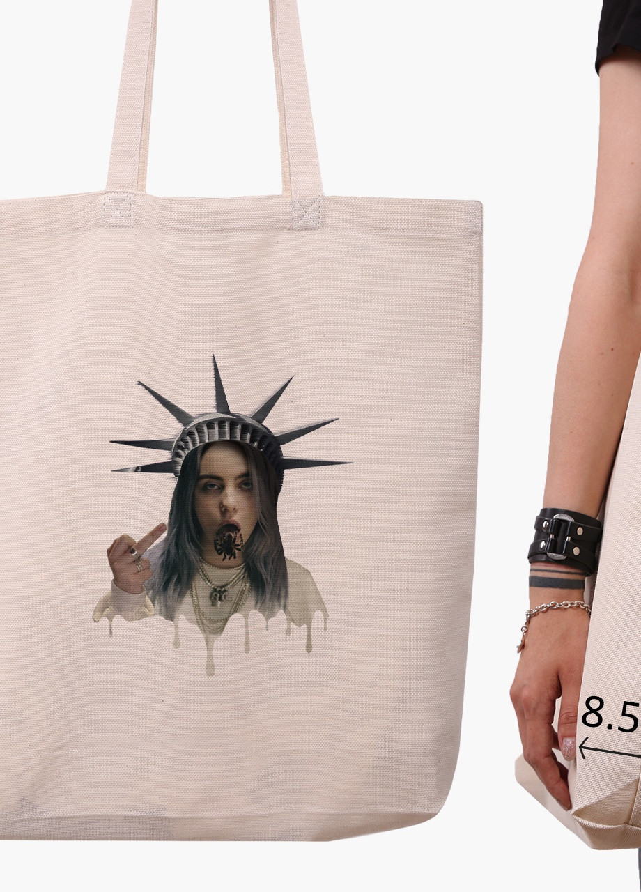 Еко сумка шоппер біла Ренесанс Біллі Айлиш (Renaissance Billie Eilish) (9227-1583-WTD) Еко сумка шоппер біла 41*39*8 см MobiPrint (215943926)