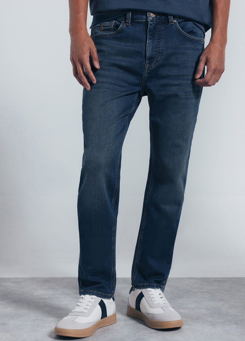 Темно-синие демисезонные слим джинсы Springfield